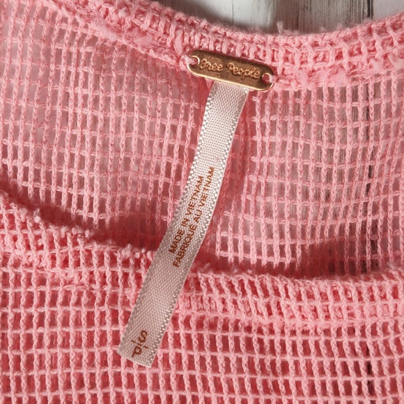 Free People pink cropped crochet lace tank top a46 - Picture 5 of 8